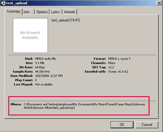 mp3 transcription file location