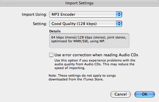 mp3 transcription settings