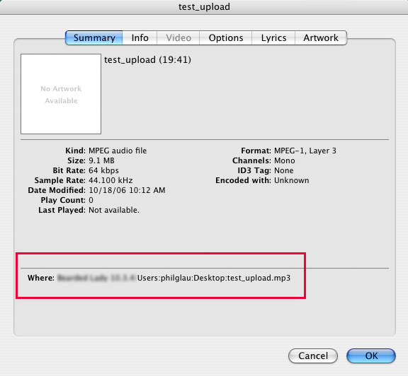 mp3 transcription file location